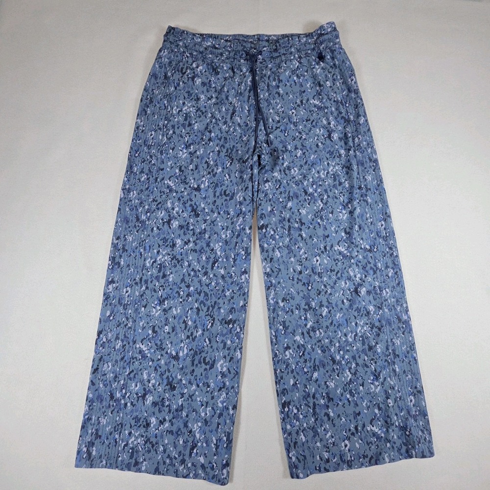 Athleta Pants Women 16T Allure Navy Avenue Wide Leg Cropped Athleisure Active